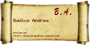 Badics Andrea névjegykártya